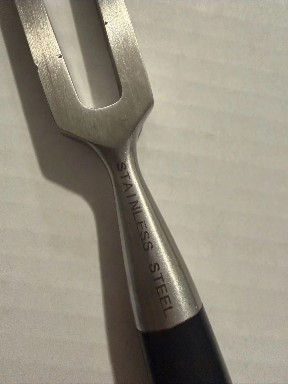 Source Unknown Black-Handled Stainless Steel Carving Fork